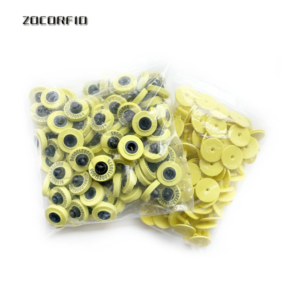 100pcs/lot Practical Cattle Livestock TK/EM4100 125KHZ RFID Goat Ear Tag/ Animal Ear RFID tags