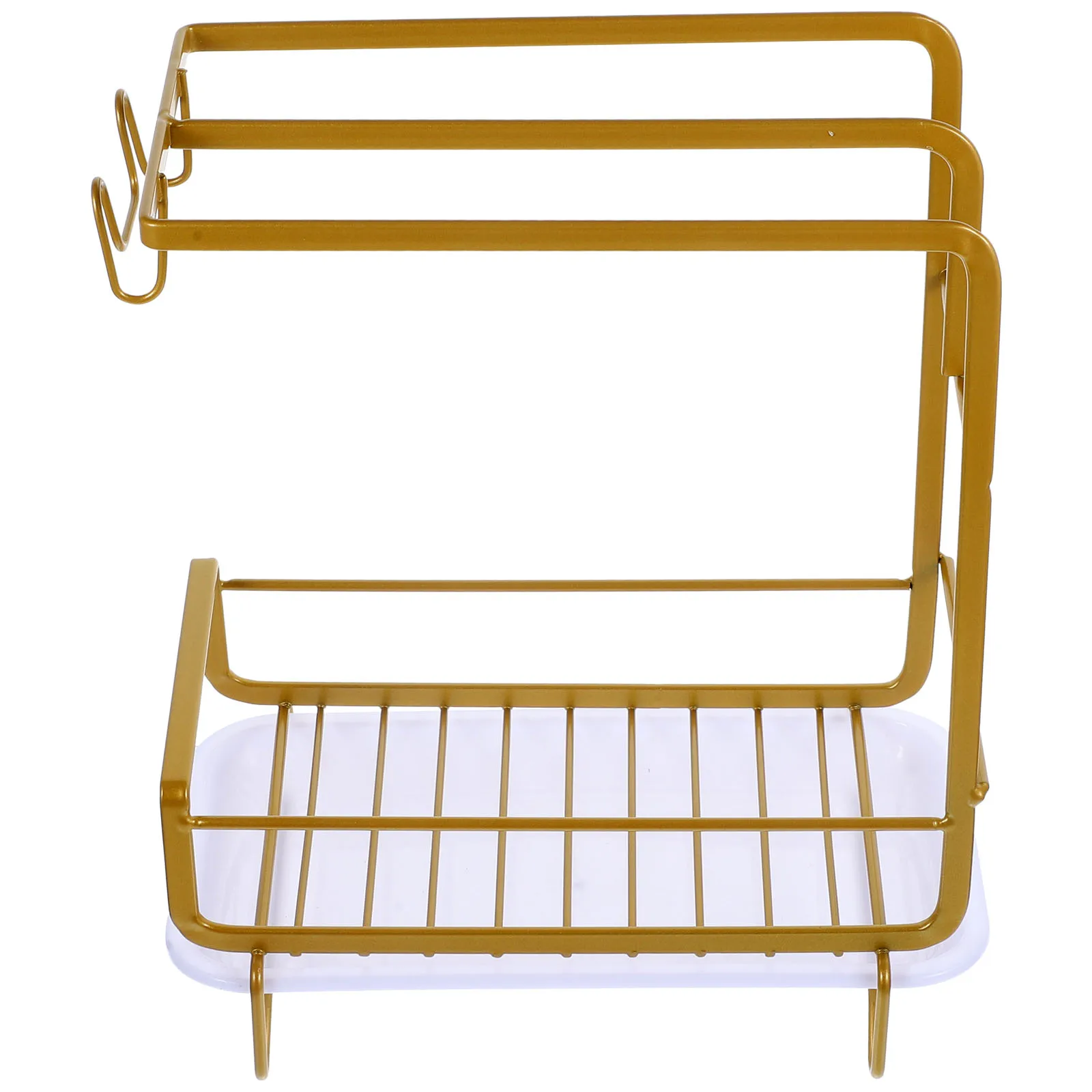 

1 set Carbon Steel PP Kitchen Storage Rack Sponge Holder Draining Tray Dish Cloth Organizer Portable Lightweight Practical Safe