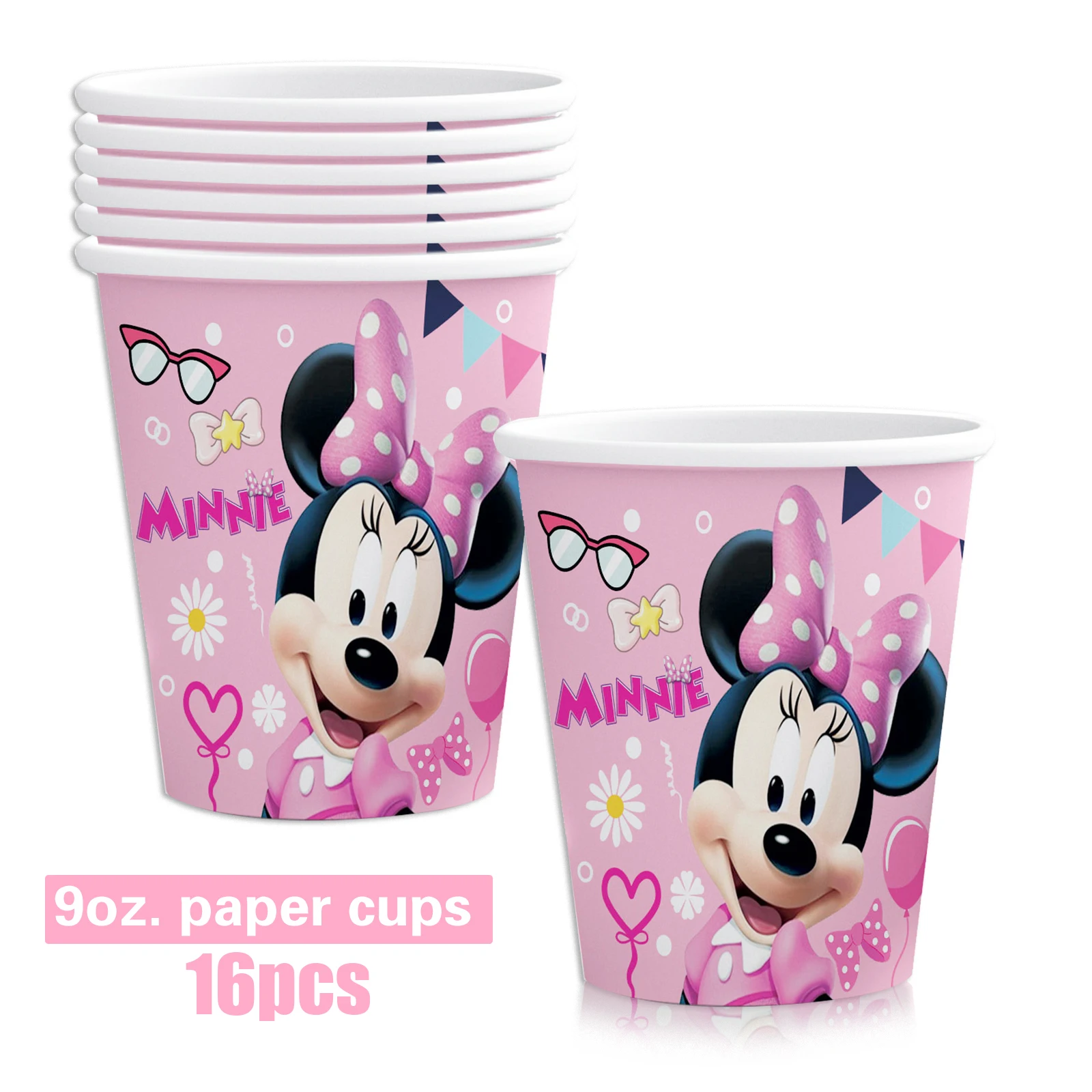 Minnie Mouse Birthday Party Decorations Supplies Fink Disposable Tableware Card Gif Bag Foil Balloon Backdrop Decor Baby Shower