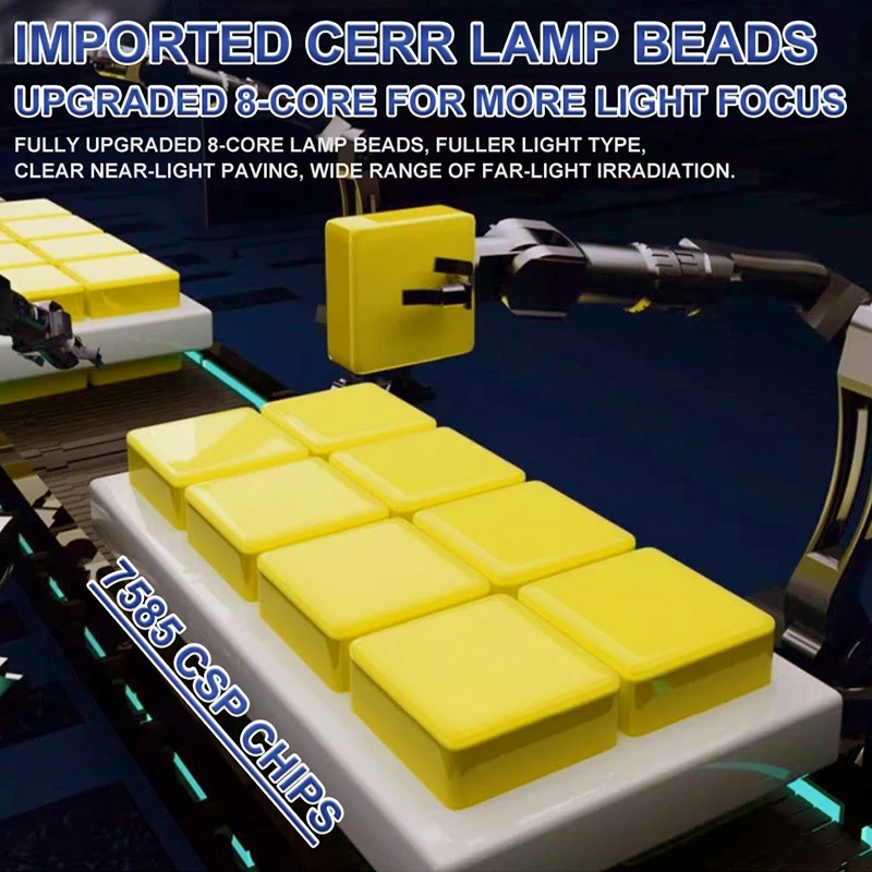 H1 LED Headlight 5000W 16PCS 7585 CSP High Low Beam Turbo Auto Fog Light 1:1 Fanless Mini Wireless Car Lamps Super Bright 6000K