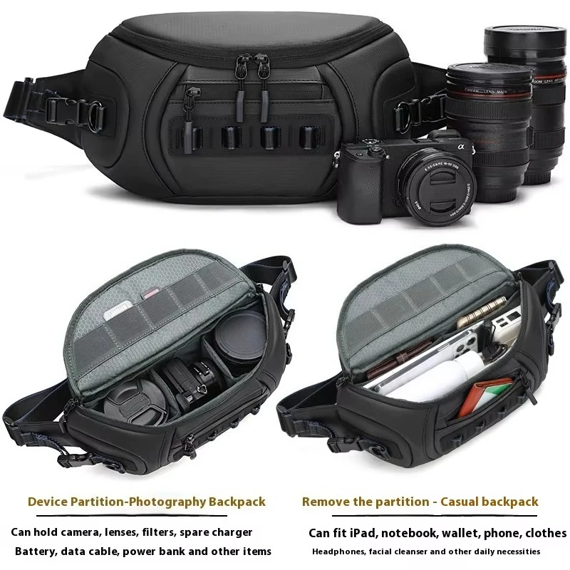 Fashion Men Single Shoulder Photography Bag Zipper Storage Pouch For Fuji Polaroid Mirrorless Camera