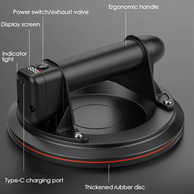 8inch Electric Vacuum Suction Cup 200KG Load Heavy-Duty Vacuum Suckers for Granite Tile Glass Lifting Tool with Storage Box