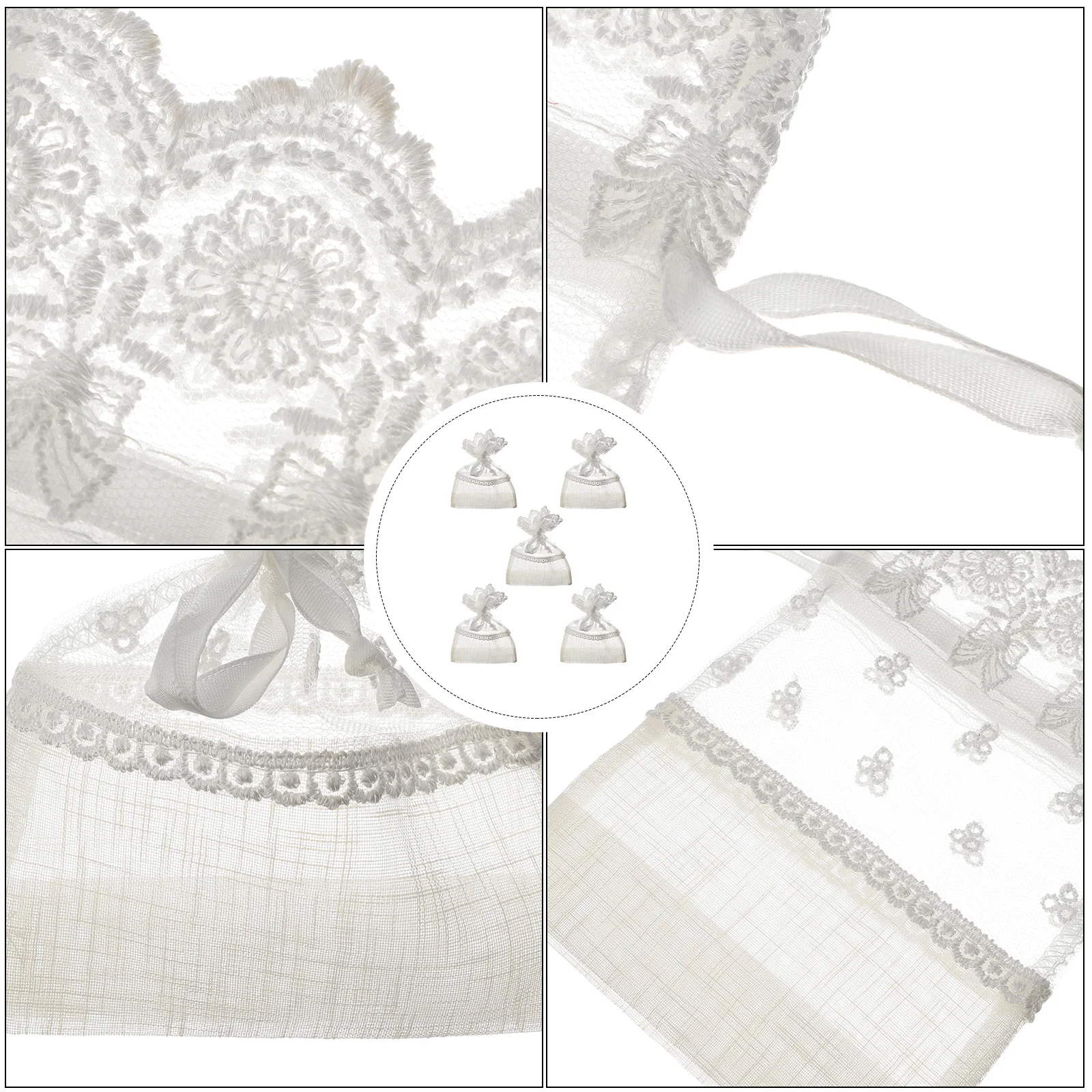 

5Pcs Jewelry Storage Pouches Drawstring Bags Soft Durable Gift Pouches for Bracelets Rings Chains Gift Packaging