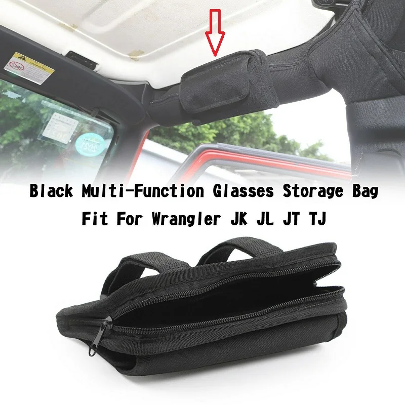 Pasuje do Jeep Wrangler TJ JK JL JT stabilizator poprzeczny uchwyt uchwyt na okulary przeciwsłoneczne worek do przechowywania etui na okulary torba