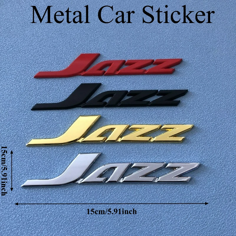 

High-quality Fit Car Modification 3D Metal Car Sticker JAZZ 15X3cm Scratch Cover DIY Decoration Car Accessories