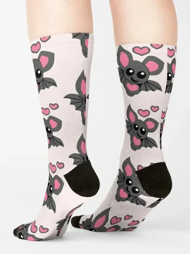 Cute Baby Bat Pink Socks set retro winter thermal Lots Socks For Women Men's