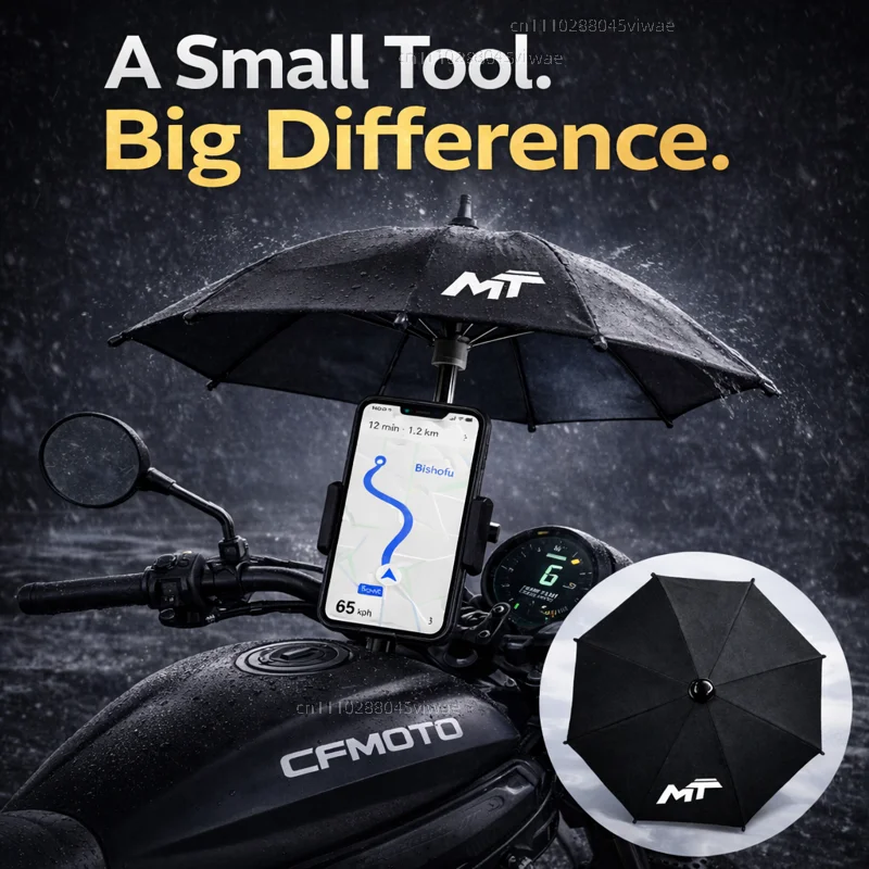 

For Cfmoto Motorcycle Phone Umbrella Holder Waterproof Sunshade Anti Glare Rainproof Handlebar GPS Mount