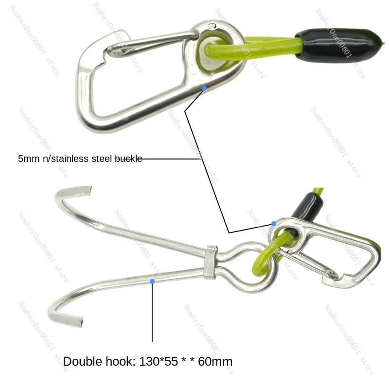 

Diving Double-Headed Reef Hoy 316 Stainless Steel Discharge Safety Rope Undercurrent Spring Single-Headed Reef Hoy