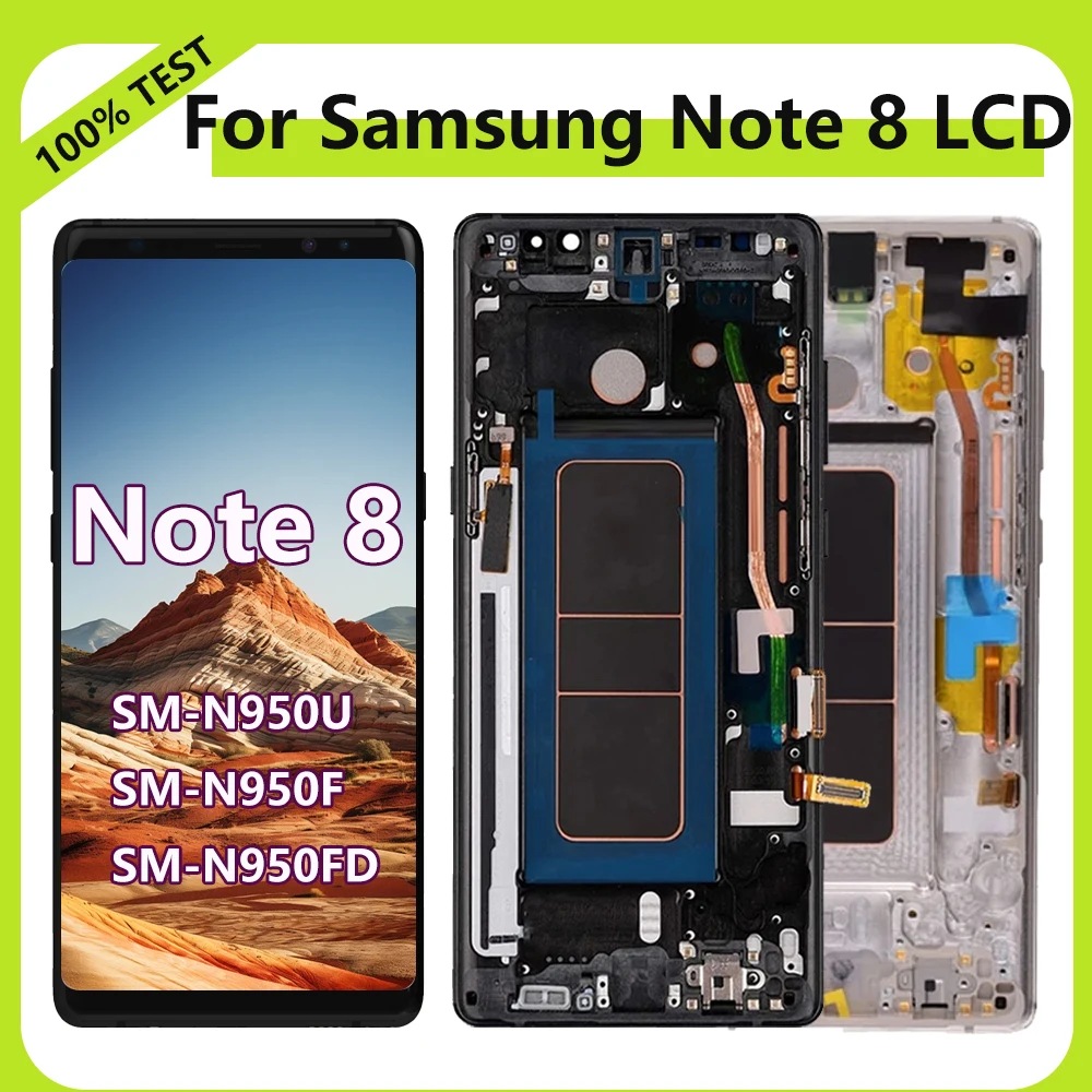 Super AMOLED Note 8 LCD Display Screen For Samsung Galaxy Note8 N950FD N950F LCD Display with Touch Screen Digitizer With Frame