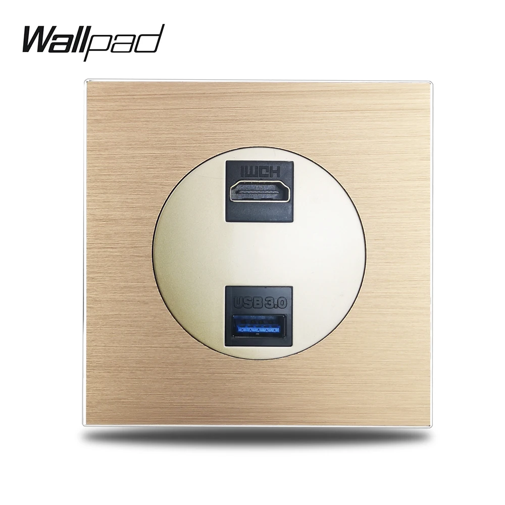 Gold Aluminum Switch Socket L6 Series 1 Gang 2 Gang 3 Gang 4 Gang EU Outlet