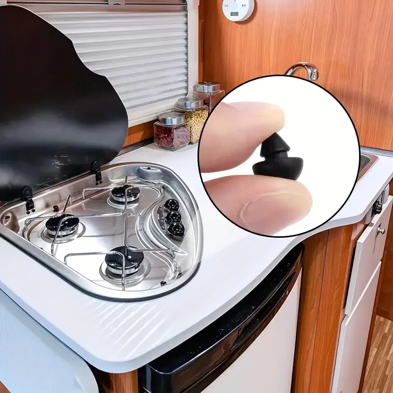 10 قطع من مصدات المطاطية السوداء لتخييم القافلة - فواصل مقاومة للحرارة مقاس 4.5 مم، ورافعات غطاء غير قابلة للانزلاق لمنع الخدوش والانسكاب