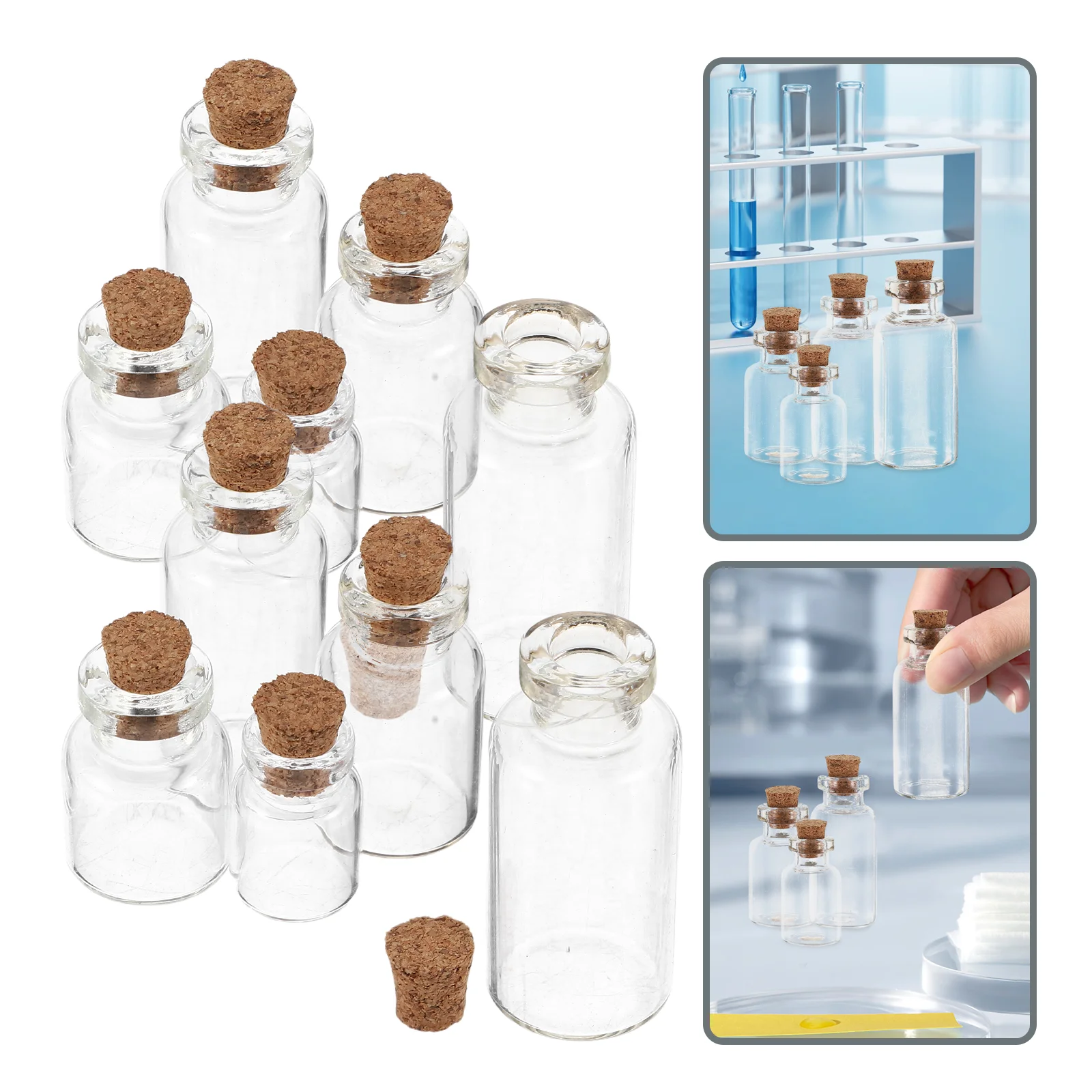 Small Containers with Lids Glass Test Tube Crafts Cork