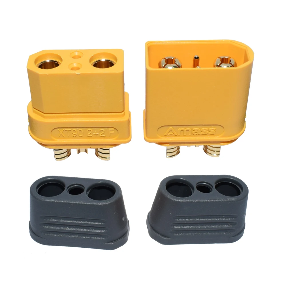 Amass-XT90 Conector banhado a bala de ouro para bateria modelo RC, 2 mais 2 conectores, 4,5mm, plugue macho e fêmea