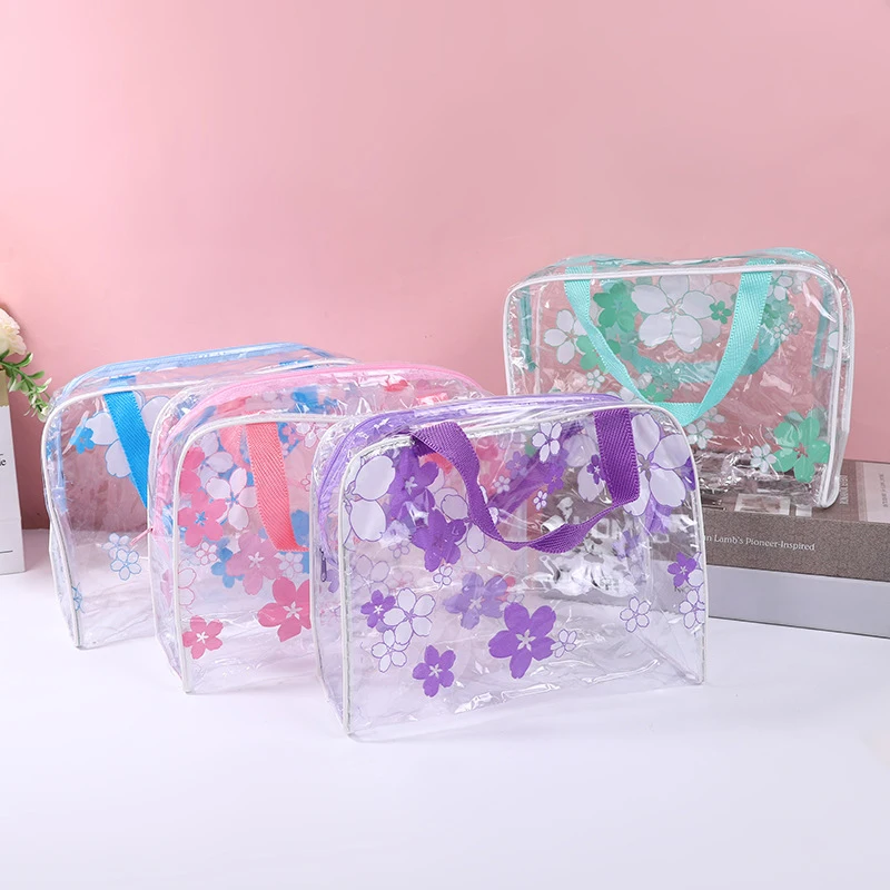 PVC Clear Cosmetic Makeup Bag Travel Toiletry Storage Organizer Waterproof Zipper Pouch for Daily Essentials