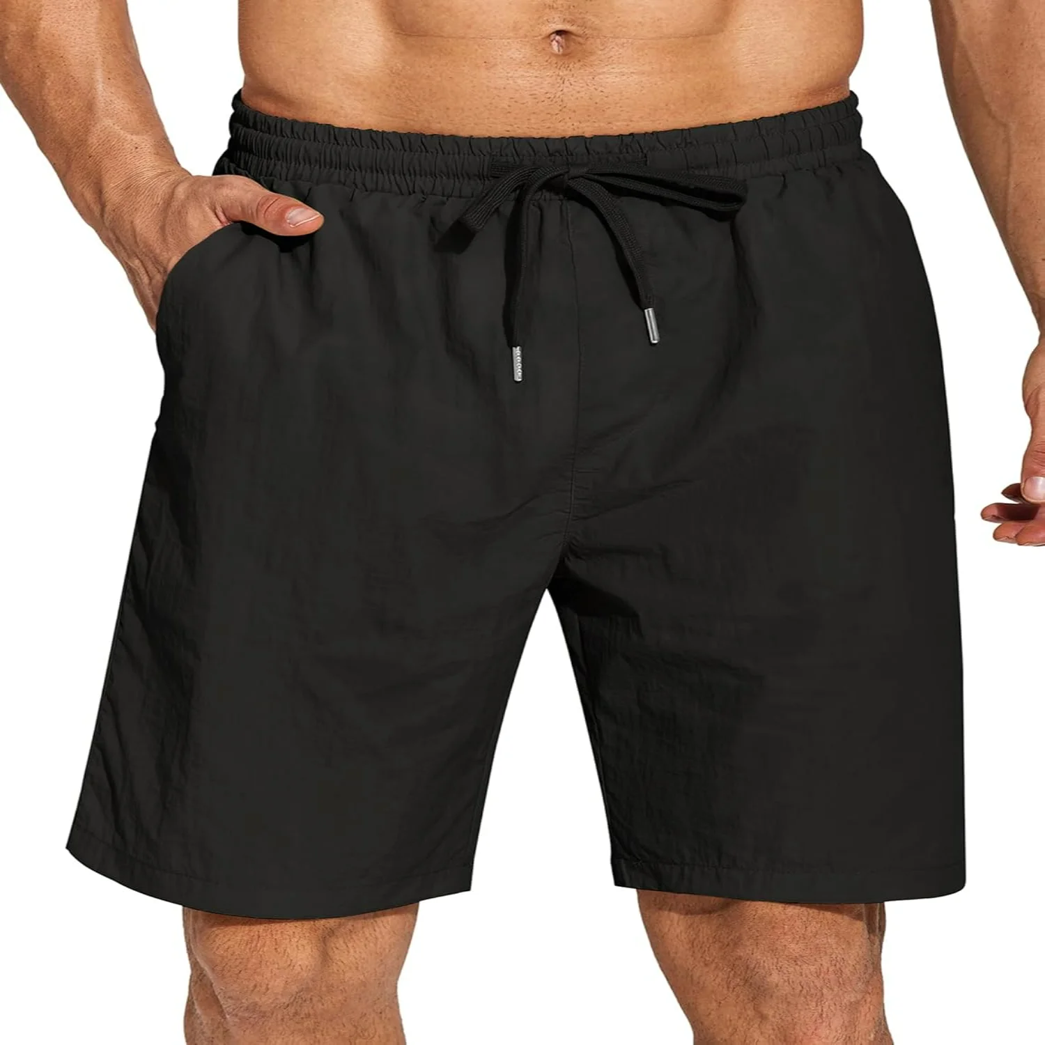 

COOFANDY Men's Summer Beach Shorts Lightweight Elastic Waist Drawstring Casual Shorts with Pocket