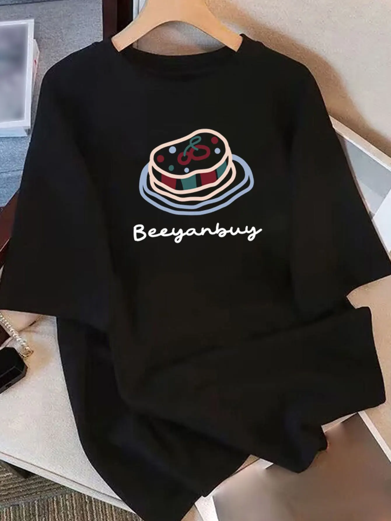 

Women'S "Beeranbuy" Graphic Casual Comfortable Playful Print Comfortable Fit Summer Sleeved Harajuku Streetwear Tops Tees