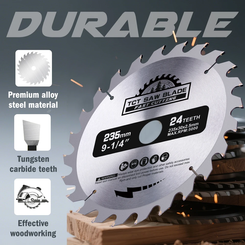 XCAN 1pc 木材切断ディスク 235 ミリメートル超硬丸鋸刃 24/40/48T 超硬チップブレード木工用
