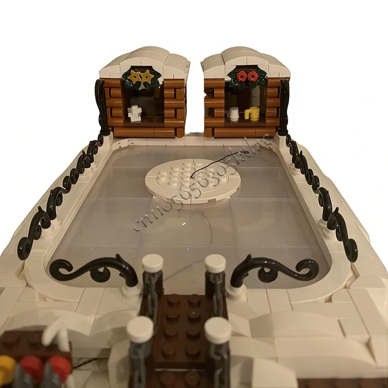 714 ELEMENTÓW Dom Ulica Zimowa Wioska Lodowy Boisko do Łyżwiarstwa MOC Personalizowany Modułowy Zestaw Klocków Prosty DIY Prezent Świąteczny