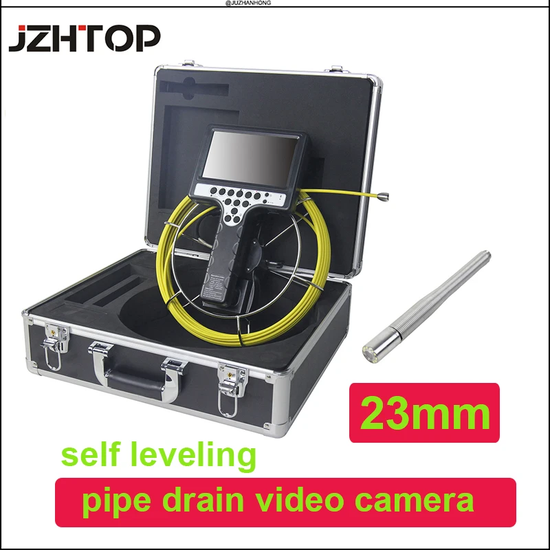 

23mm Pipe Tube Drain Sewer Snake Video Inspection Camera Self Leveling Auto Balance Portable Endoscope DVR 512hz Transmitter