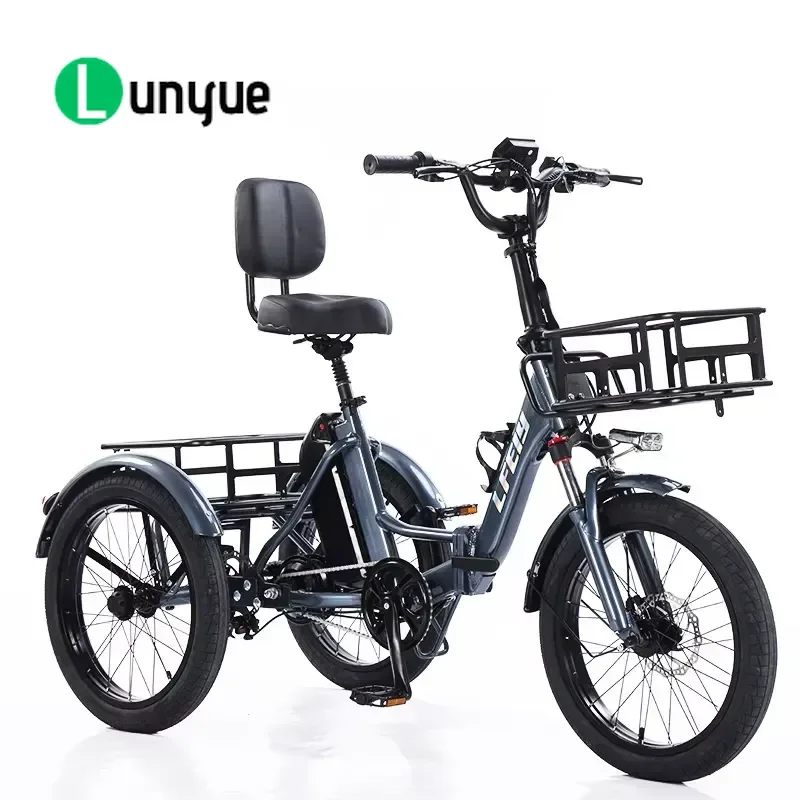 20 Inch Aluminum Alloy Folding Electric Tricycle 350W Brushless Front Wheel Motor 13AH Battery 20kmh Pedal Assist E Trike