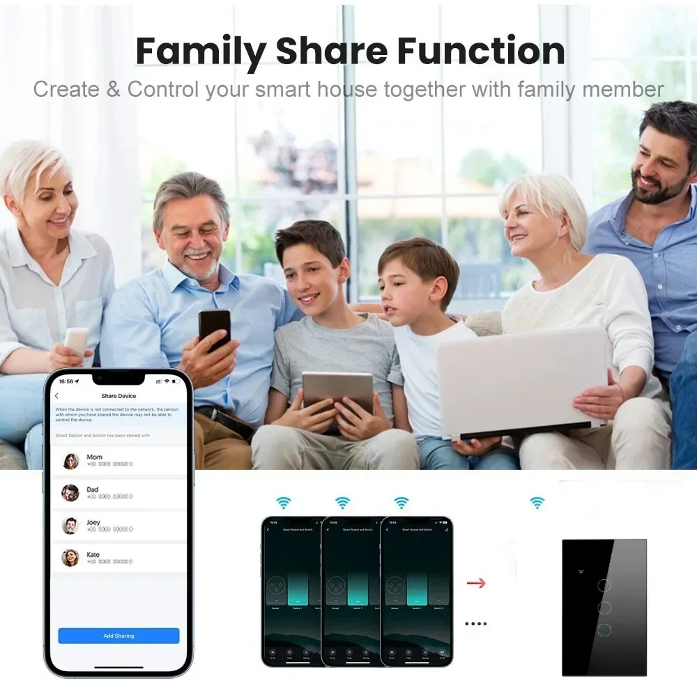 Melery Matter Thread Light Wall Switch WiFi Smart Touch Sensor Remote Control ,Alexa Homekit SmartThings Google Home Siri Alexa