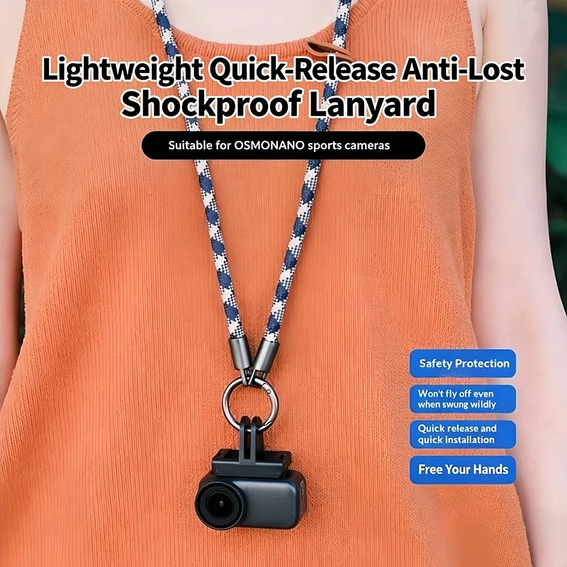 NEW Magnetic Quick Release Base Mount With Anti Lost Lanyard For  Osmo Nano Action 6 Shoulder Neck Strap Hands Free POV Vlog