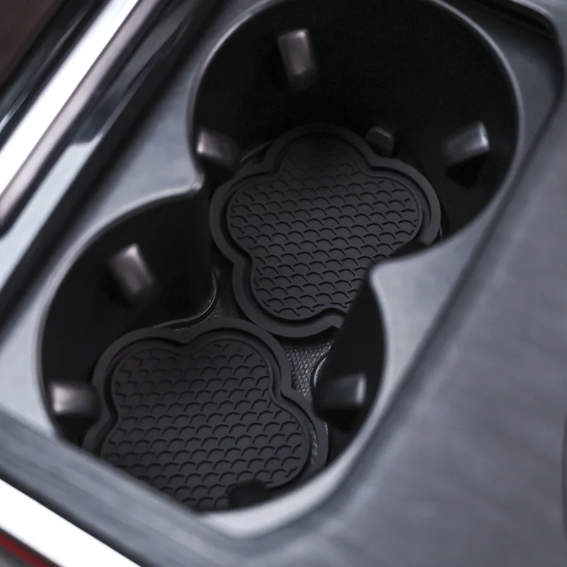 2PCS Car Cup Coaster Flower Shaped Silicone Waterproof Non-Slip Sift-Proof Spill Saucer Auto Interior Anti-skid Cup Holders