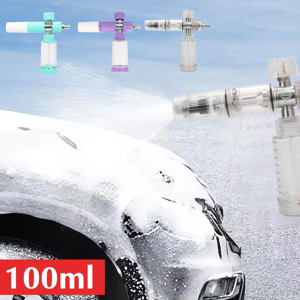

100ml Adjustable Water Foam Pot With 1/4 Inch Quick Connector Soap Foam Spray Bottle Pressure Washer Gun For Car Wash