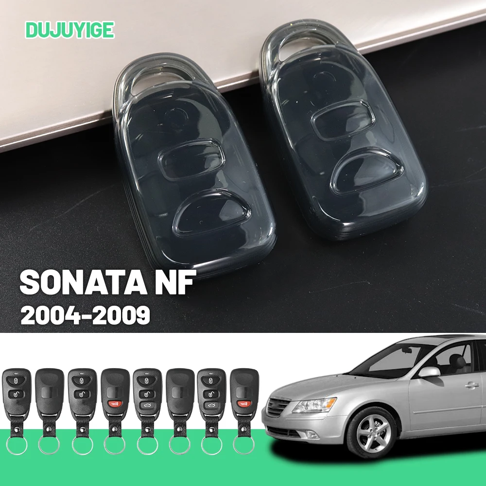 

Прозрачный чехол для ключей из ТПУ для Hyundai Sonata NF 2004-2009, защитный чехол для брелока, автомобильные аксессуары 2005 2006 2007 2008