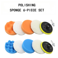 6pcs Car Polishing Sponge Pads Kit Foam Buffer for Waxing And Scratch Removal 3/4/5 Inch Compatible with Polishing Machines