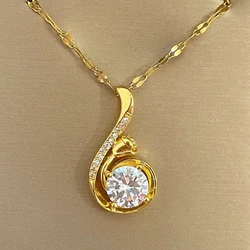 Accessories jewelry for women Pendant necklace Golden Stainless Steel Chain clavicle Link cheap items with free shipping