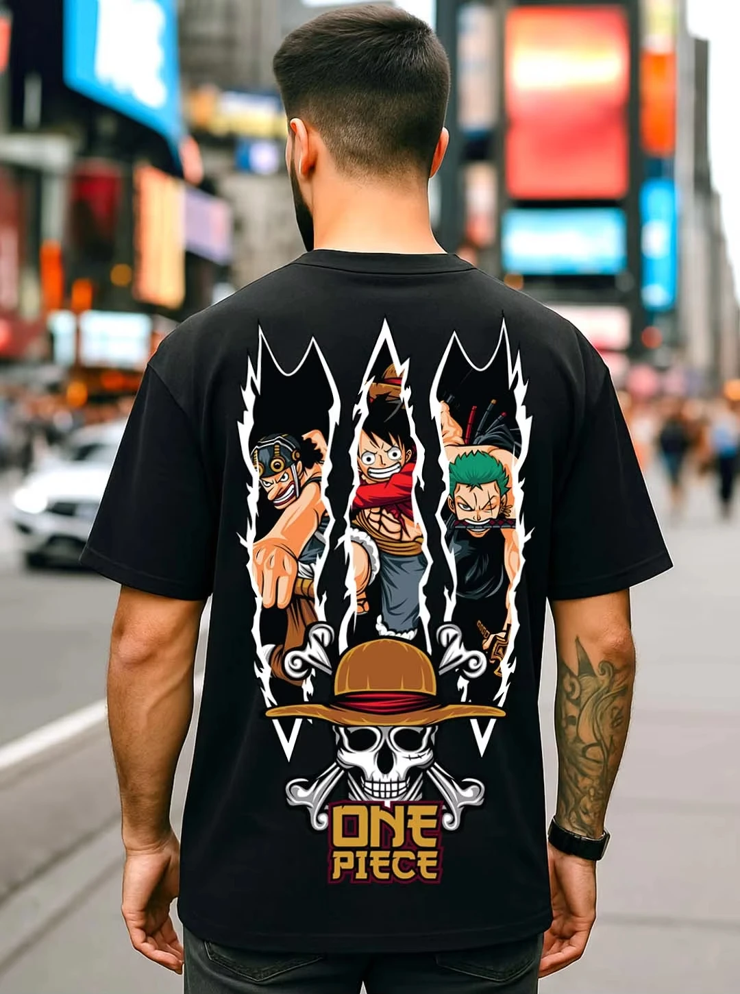 One Piece Loyal Fans Must Go To The Road Fei Suolong Same Frame Street Trend Versatile Top Summer Men's and Women's New Styles