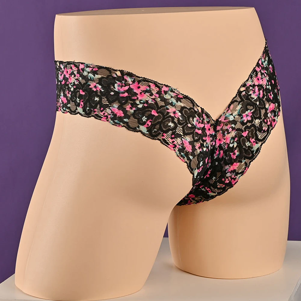 Men Sissy Print Thong G-String Pouch Panties Bikini Underwear Lingerie Underpants Sissy Knickers Cock Pouch Gay Men Briefs