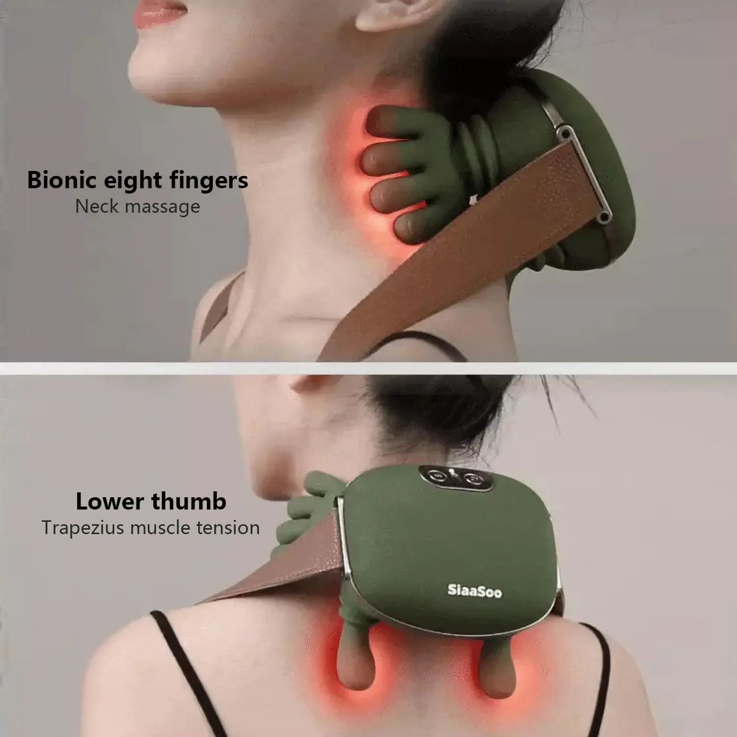Siasoo Neck Massager 2025, with Heat Electric Shoulder & Cervical Massage for Pain Relief deep Tissue Massage Heated for Neck, B