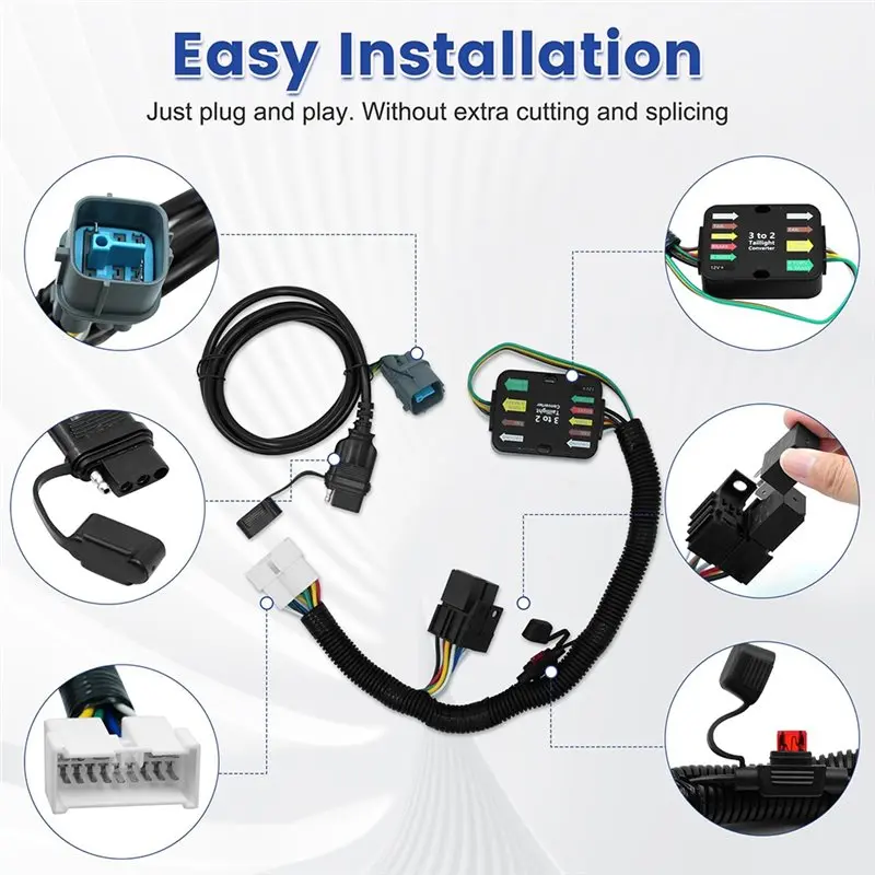 4ピン トレーラー配線ハーネス 56170 ホンダ パイロット 2012-2015 牽引ヒッチハーネスキット用