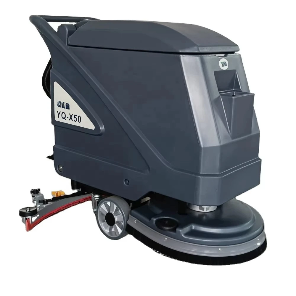Electric Walk Floor Scrubber YQ-X50 Maintenance- Free Battery 4.5h Washing Drying Cleaning Tool