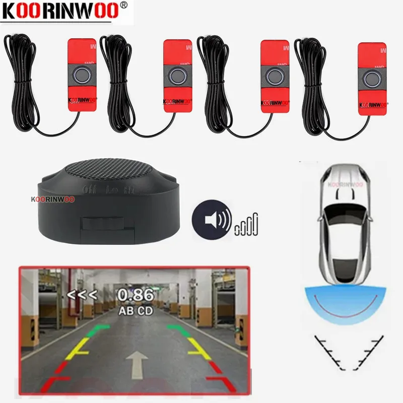 Car Parking Electronic Accessories Blind Spot Warning System Video 16.5mm Back Radar 4 Auto Sensors Parktronic Assistant Android