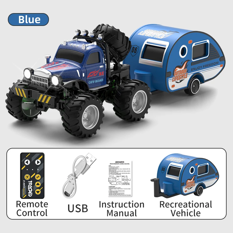 

1/64 2.4G RC Car Desktop Alloy Remote Control Car Mini Off-Road Truck Tabletop Climbing Model Toy Gift for Kids