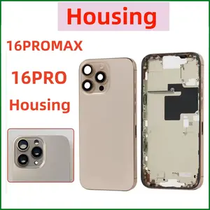 Bilashmart iPhone Housing 16PRO 16PROMAX Battery Cover+Middle Frame Chassis+with Side Buttons+SIM Tray+16P Back Cover+Frame+Camera ring
