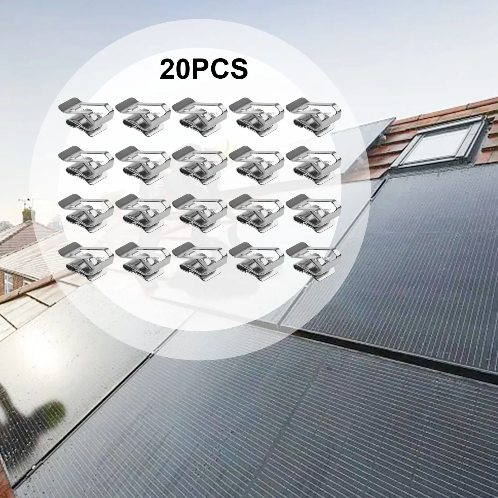 2050Pcs Stainless Steel Edge Clip Solar Cable Ties for PV Cable Securing Compatible with Various Cable Sizes and Types