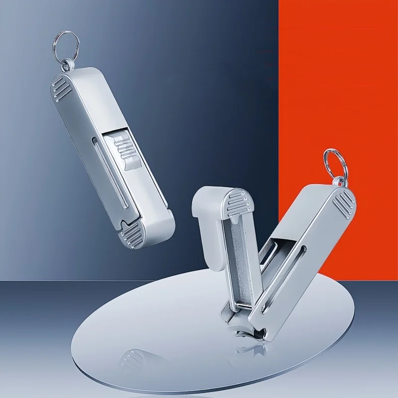 

Stainless Steel Foldable Nail Clippers Anti-splash Push-pull Style Nails Cutter Toenail Trimming Tool Portable Keyring Pendant