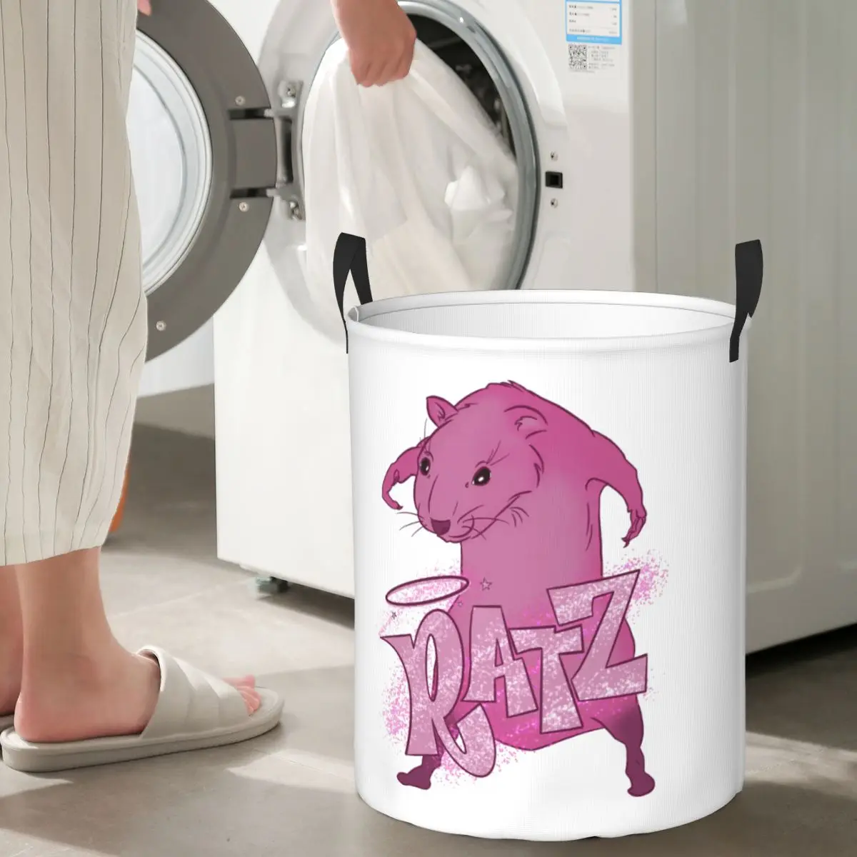 

RATZs PINK MOUSE Merch Foldable Laundry Baskets Dirty Clothes Sundries Storage Basket Home Organizer Hamper