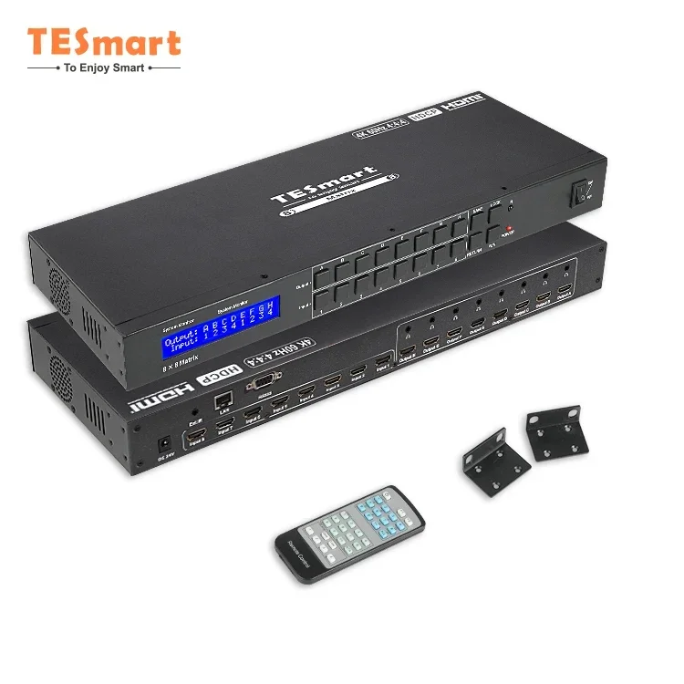 

TESmart HDMI Matrix 8x8 4K60Hz Support RS232/LAN IR Receiver Front Keypad Control Video Switch Splitter