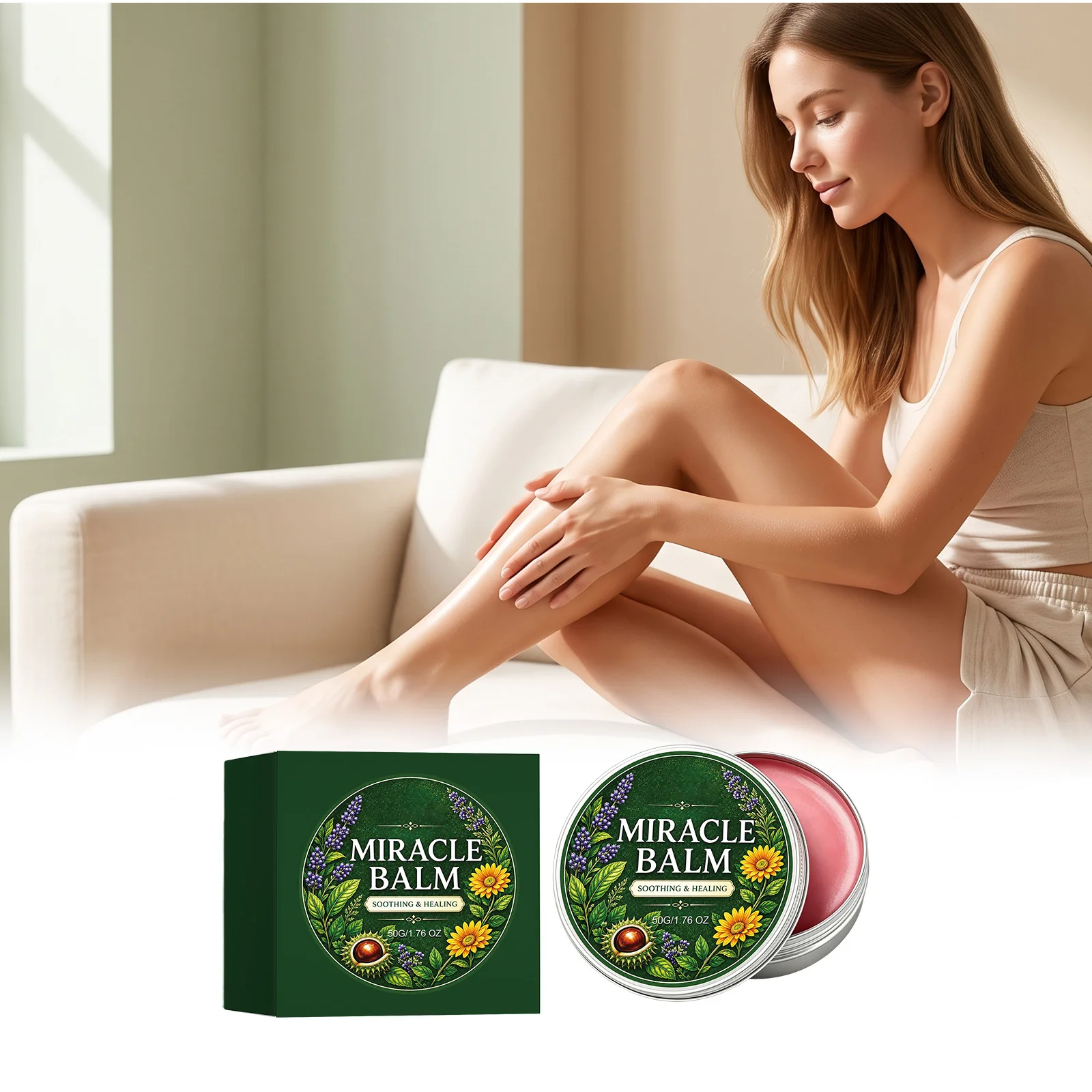 Leg Beauty Cream Care Cream Soothing Balm Mild Formula Keep Legs Hydrated Elastic Moisturize Skin Fast Absorption Massage Cream