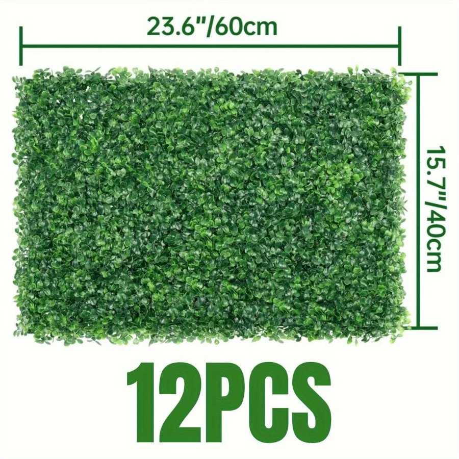 

12PCS 24x16 Inch Artificial Hedge Panels Realistic Greenery Privacy Screen for Outdoor Fence Garden Wall Patio Dr Indoor Backdr