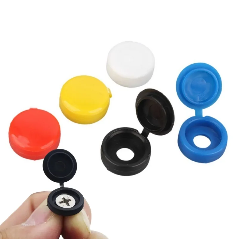 M4 M5 Plastic Fold Over Hinged Nails Screw Cover Caps Plastic Protective Covers Phillips Screw Decorative Cover Furniture Decor