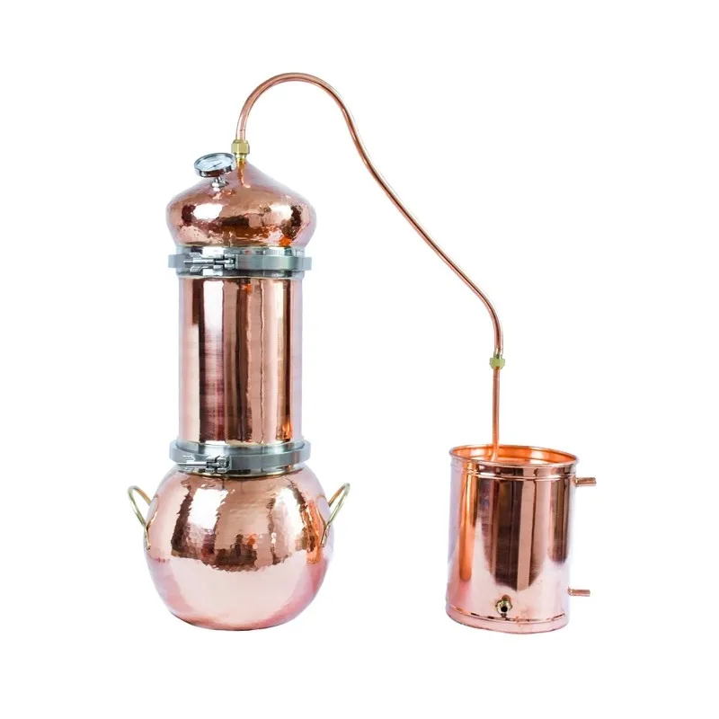 

Artisanal Copper Water Distiller, Vintage Style Pot Still for Floral Waters, Premium Brandy, and Small Batch Spirits