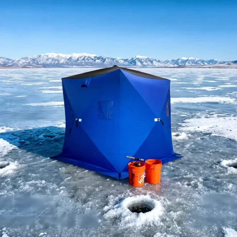 Foldable Compact Portable Full Door Ice Shelter for Winter Fishing