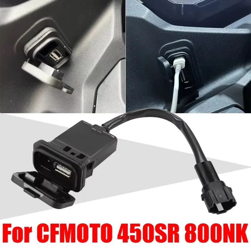 For CFMOTO CF MOTO 450SR 450SS 450 SR SS 800NK 800 NK Accessories USB Power Transfer Interface Socket Type-C Impulse Port Charge