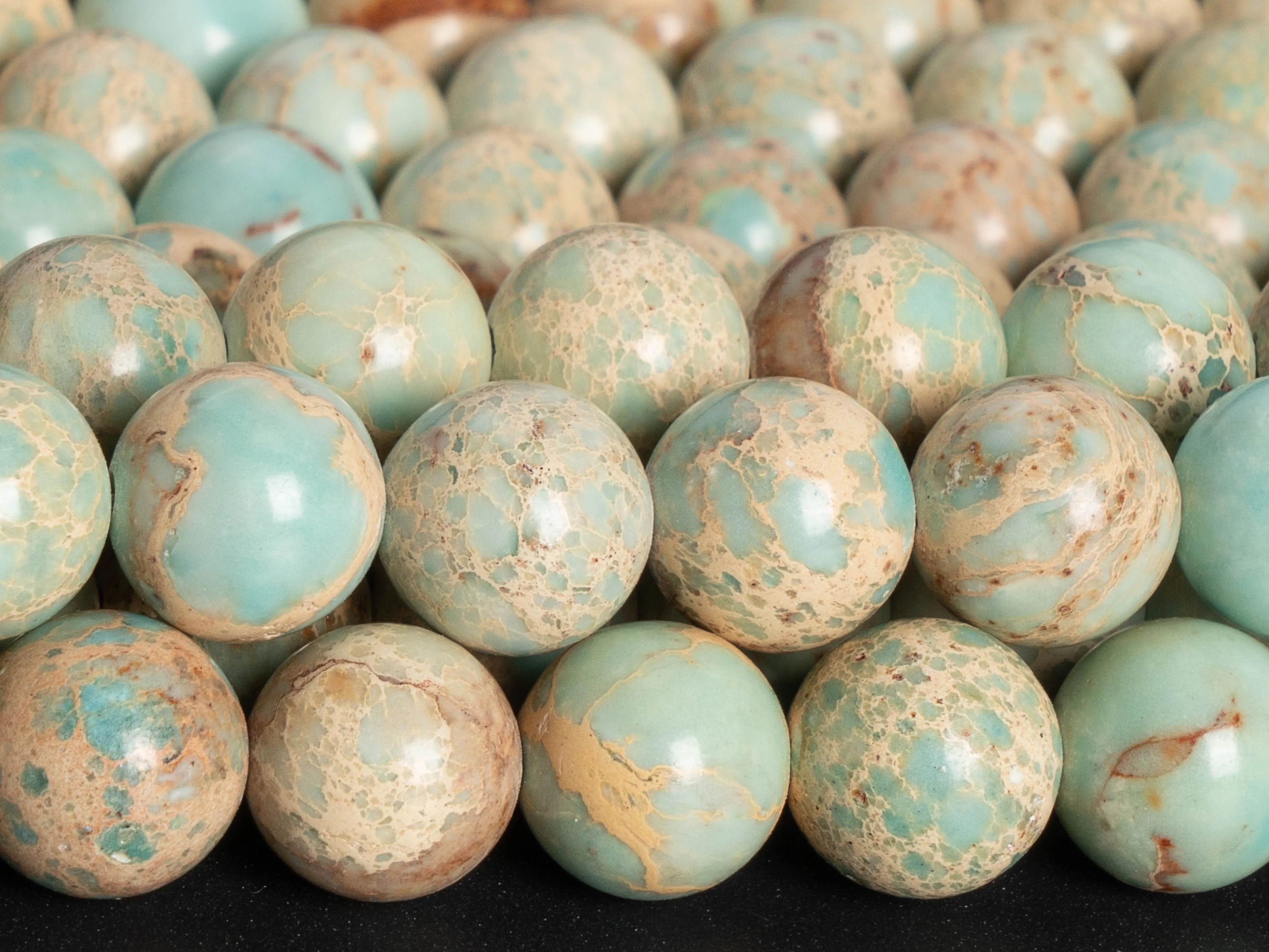 Faint Blue Sea Sediment Imperial Jasper Beads Gemstone Loose Beads Round Shape Size Options  4/6/10mm for Jewelry Making